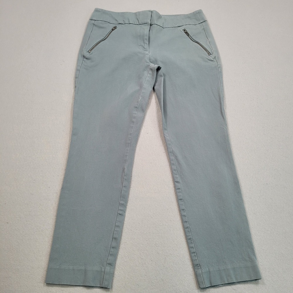 Loft Outlet Women‎ Modern Skinny Ankle Pants 6 Gray Blue Zipper Pockets